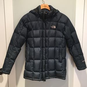 EUC North Face down car coat jacket - Sz M Navy
